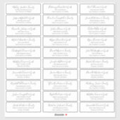 Sticker Modern Chic Script Mariage Nom d'hôte Adresse (Feuille)