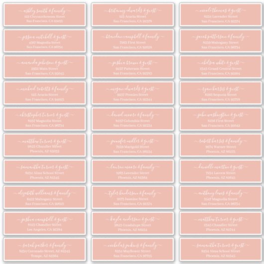 Sticker Modern Chic Script Mariage Nom d'hôte Adresse (Devant)
