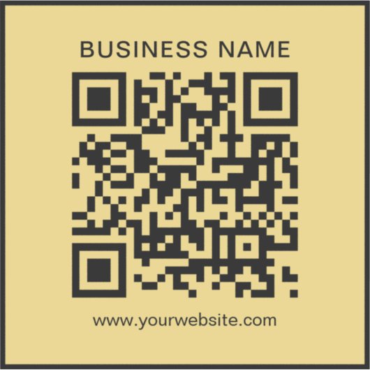 Sticker Modern Custom Business Name Url QR Code Template (Devant)