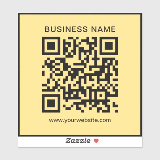 Sticker Modern Custom Business Name Url QR Code Template (Feuille)