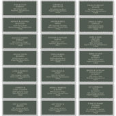 Sticker Modern Minimalist Dark Green Yellow Adresse d'hôte (Devant)