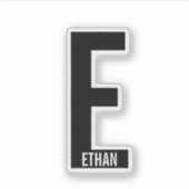 Sticker Modern Personalized Bold Monogram and Name (Devant)