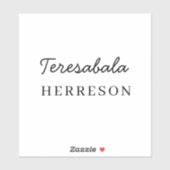 Sticker Modern Script Stylish Monogram Design (Feuille)