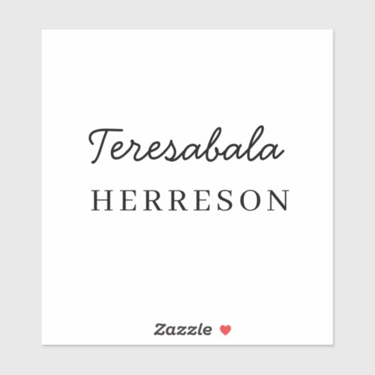 Sticker Modern Script Stylish Monogram Design (Feuille)