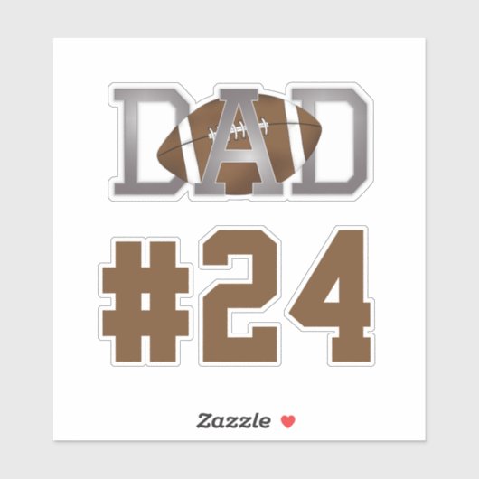 Sticker Modern Simple Football Papa Classic Player Numéro (Feuille)