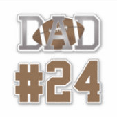 Sticker Modern Simple Football Papa Classic Player Numéro (Devant)