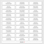 Sticker Modern + Simple Mariage Nom d'hôte Adresse (Feuille)