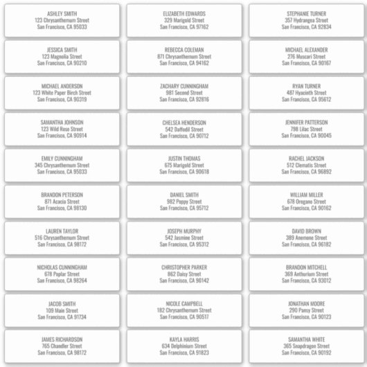 Sticker Modern + Simple Mariage Nom d'hôte Adresse (Devant)