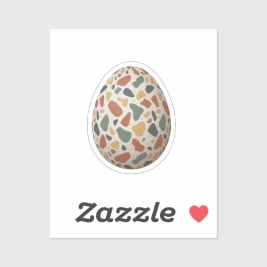 Sticker Modern Terrazzo Pattern Easter Egg Abstract  (Feuille)
