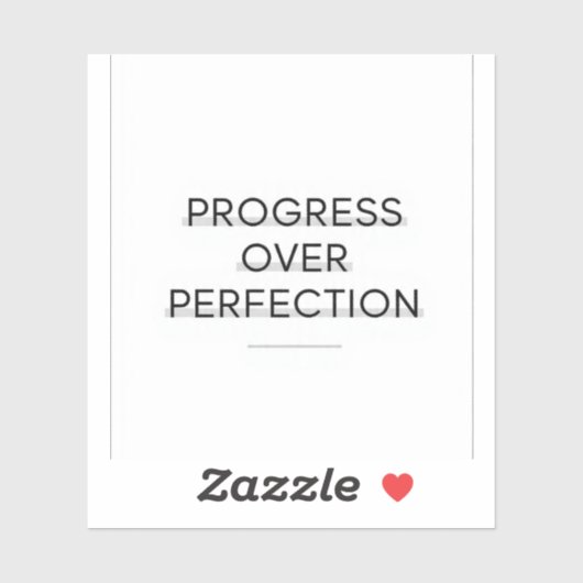 Sticker Modern typography progress over perfection text (Feuille)