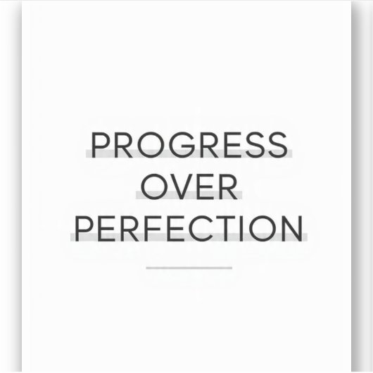 Sticker Modern typography progress over perfection text (Devant)