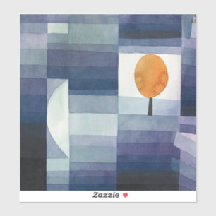 Sticker Moderne Abstrait Géométrique Bleu Orange Klee