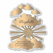 Sticker Moderne Black Gold Sun Business Personnaliser (Devant)