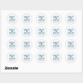 Sticker moderne Boho Feather Blue Beach Wedding (Feuille)