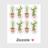Sticker Moderne Cactus Ménages Conception Dessinée À La Ma (Feuille)