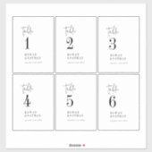 Sticker Moderne Chic 4 x 5,5" Numéro de tableau Vins Étiqu (Feuille)