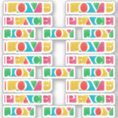 Sticker MODERNE coloré AMOUR PAIX JOY NOËL (Devant)