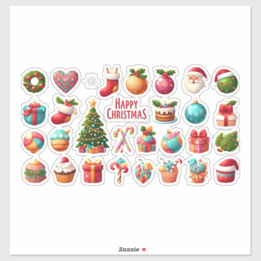 Sticker Moderne élégant de Noël (Feuille)