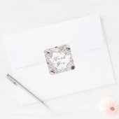 Sticker moderne en Merci de fleurs roses blanches (Enveloppe)