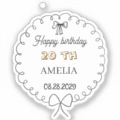 Sticker Moderne Fleur Anniversaire | Design de Fleur Éléga (Recto)