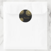 Sticker moderne Gold Foil Floral Black Elegant (Sac)