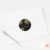 Sticker moderne Gold Foil Floral Black Elegant (Enveloppe)