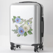 Sticker Moderne jolie aquarelle Ciel bleu Rose Floral (Sur valise)