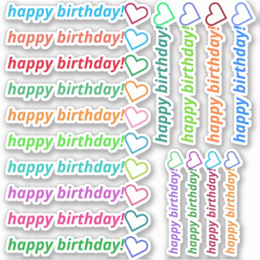 Sticker Moderne "joyeux anniversaire !" + Forme du contour (Devant)