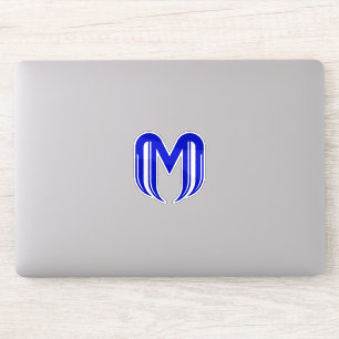 Sticker Moderne Lettre Bleue M Minimaliste