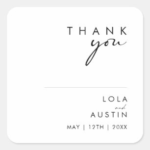 Sticker moderne minimaliste Merci de mariage préfé