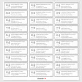 Sticker Moderne + Monogramme Mariage Noms des invités Adre (Feuille)