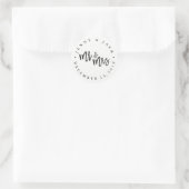 Sticker moderne noir blanc M. et Mme Mariage (Sac)