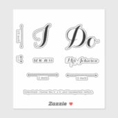 Sticker Moderne Personnalisée Je fais mariée Mariage Chaus (Feuille)