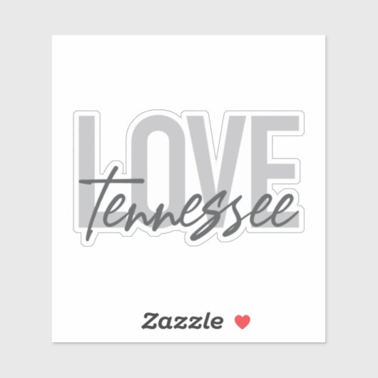 Sticker Moderne, simple, chic, design urbain Love Tennesse (Feuille)