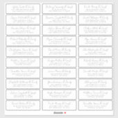 Sticker Moderne Simple Chic Mariage Nom d'hôte Adresse (Feuille)