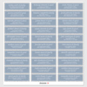 Sticker Moderne Simple Chic Mariage Nom d'hôte Adresse (Feuille)