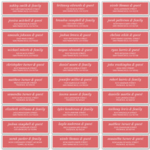 Sticker Moderne Simple Chic Mariage Nom d'hôte Adresse