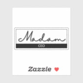 Sticker moderne tendance Madame PDG (Feuille)