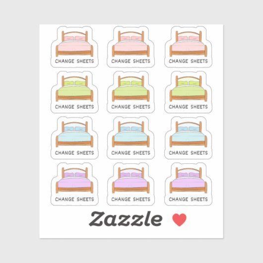Sticker Modifier les feuilles Nettoyage des lits Rappel mé (Feuille)