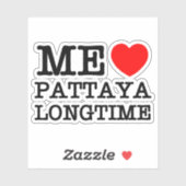 STICKER MOI AIME PATTAYA LONGTIME (Feuille)