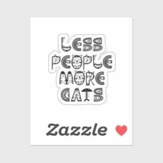Sticker Moins de gens  plus de chats 