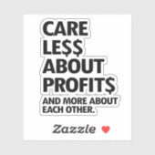 STICKER MOINS DE SOINS EN PROFITS (Feuille)