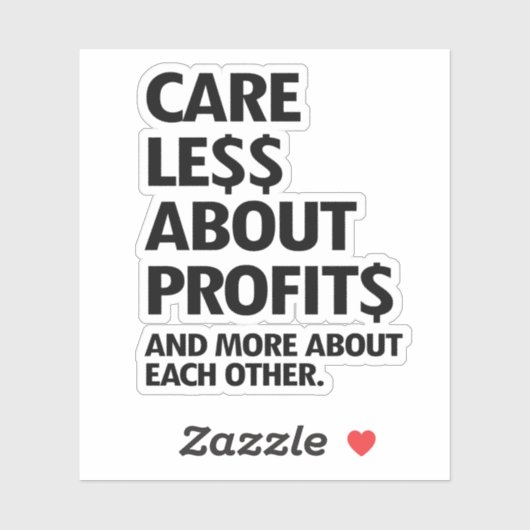 STICKER MOINS DE SOINS EN PROFITS (Feuille)