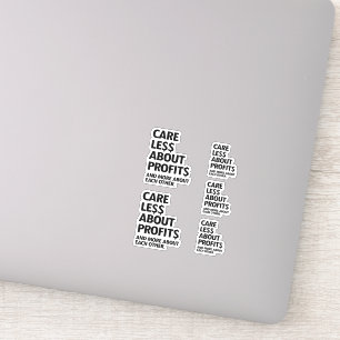 STICKER MOINS DE SOINS EN PROFITS