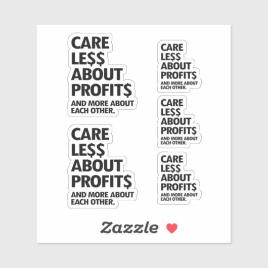 STICKER MOINS DE SOINS EN PROFITS (Feuille)