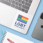 Sticker Mois de la fierté LGBT | États-Unis (Ordinateur portable avec iPhone)