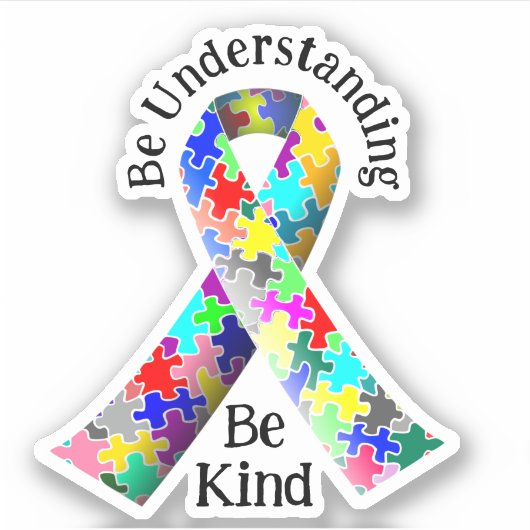 Sticker Mois de la Sensibilisation sur l'autisme Be Kind (Devant)