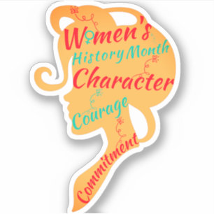 STICKER MOIS DE L'HISTOIRE DES FEMMES CARACTÈRE COURAGE EN