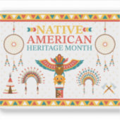 Sticker Mois du patrimoine amérindien 2025 (Devant)