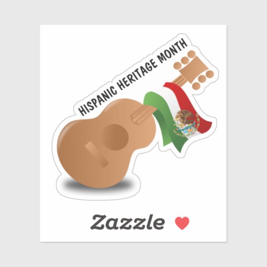 Sticker Mois national du patrimoine hispanique - Guitare (Feuille)